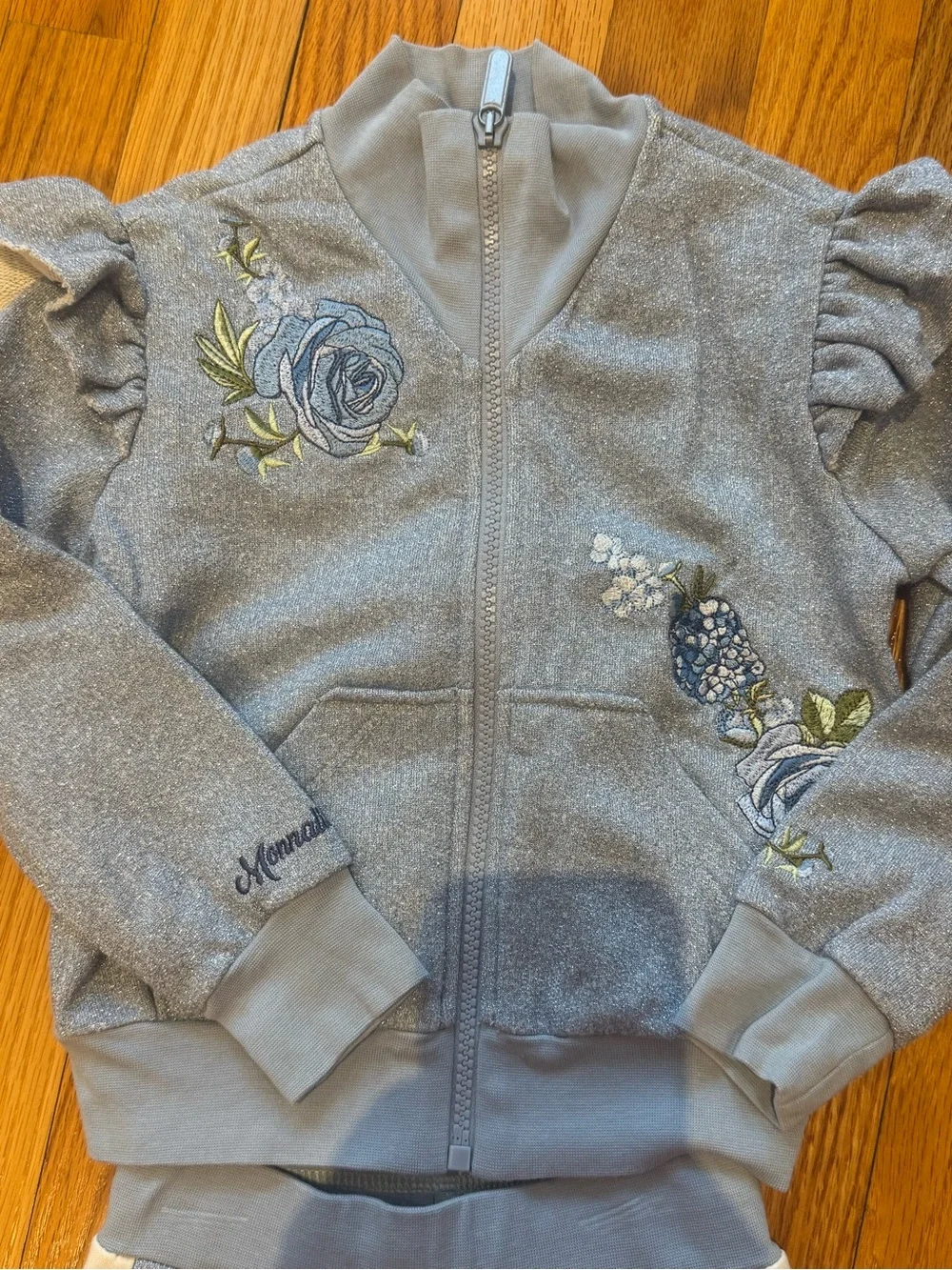 MonnaLisa Light Blue Floral Jogger Set